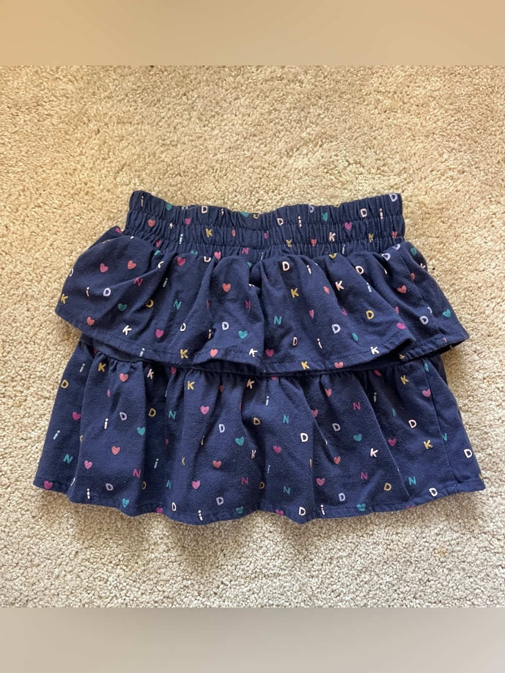 Garanimals Girls Navy Layered Skirt Pair with Multicolor Print - Picture 3 of 7
